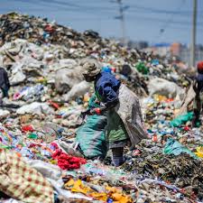 A stack of discarded old tyres